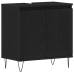 Gabinete de lavabo para baño  Negro Roble 58x33x60 cm Madera elaborada