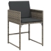 Conjunto de Comedor de Jardín de 9 Piezas con Cojines Gris Rattan PE