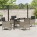 Set de Comedor de Jardín  de 5 Piezas con Cojines Gris Claro Poliratán