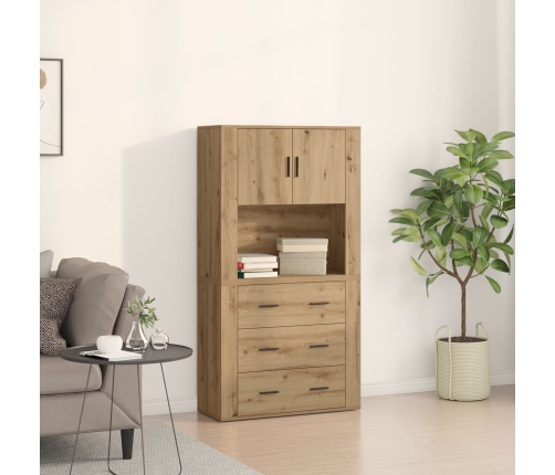 Armario Alto de Roble Artesanal 80x33x150 cm de Madera Elaborada