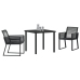 Juego de Comedor de Jardín de 3 Piezas  Negro Poliratán