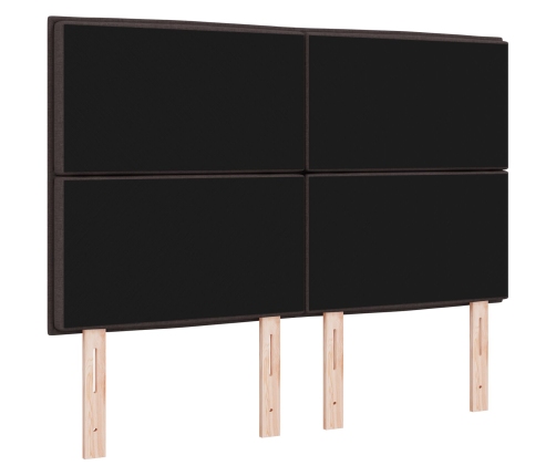 Cabecera LED  Diseño en Líneas Marrón Oscuro 80 cm Tela