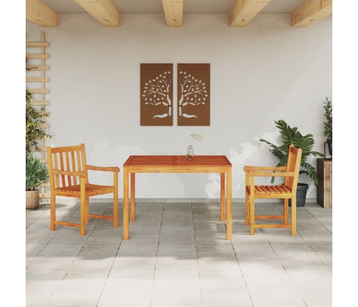 Conjunto de Comedor de Jardín de 3 Piezas en Madera Sólida de Acacia