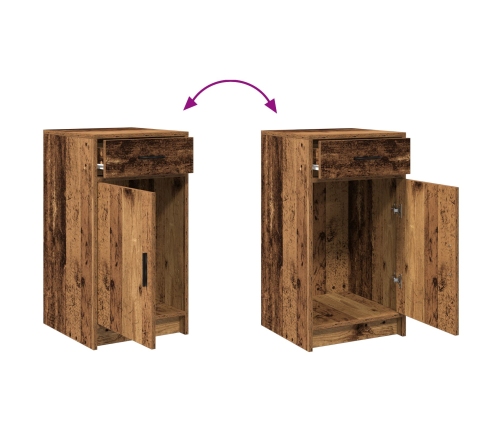 Set de tocador de 3 piezas  con LED de madera envejecida