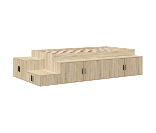 Cama de Almacenamiento Roble Sonoma 80x200 cm