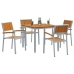 Juego de Comedor de Jardín de 5 Piezas de Madera Sólida de Acacia y Metal
