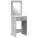 Mesa de maquillaje  con luces LED en gris concreto, 50x41x135 cm