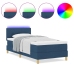 Cama Box Spring con Colchón y LED Azul 100x200 cm Tela
