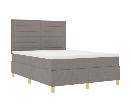 Estructura de Cama con Colchón Taupe Tela 160 x 200 cm