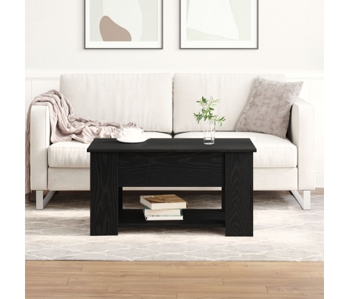 Mesa de Café de Roble Negro 79x49x41 cm Fabricada en Madera Ingenierizada