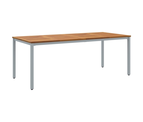 Conjunto de Comedor de Jardín  Set de 7 Gris y Madera Natural