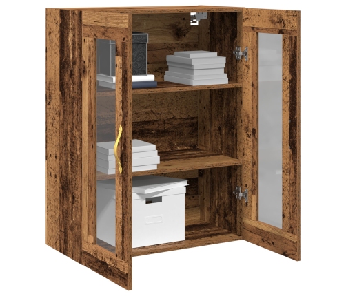 Armario de pared  con puertas de vidrio Madera antigua 69,5x34x90 cm