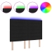 Cabecera  diseño de líneas LED negra 160 cm tela