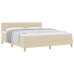 Cama con Box Spring  con Colchón Crema 180x200 cm Tela