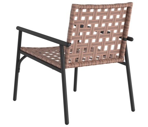 Sillas de jardín  2 pcs Negro 79x56x73,5 cm Ratán Poliéster