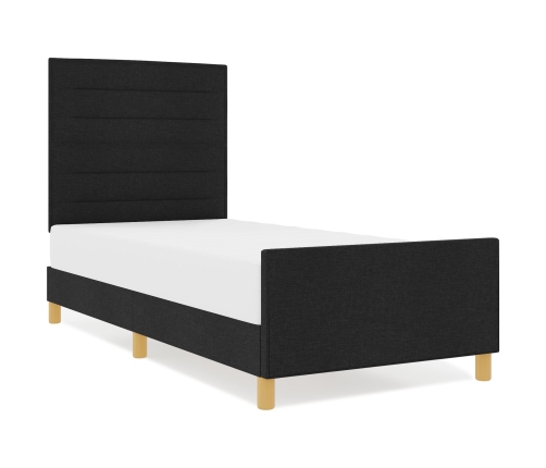 Cama  Negra 90x200 cm de Tela