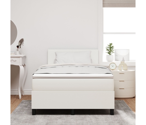 Cama con Box Spring  con Colchón Crema 120x200 cm Tela de Pana