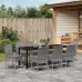 Conjunto de comedor de jardín de 9 piezas  en gris polirratán