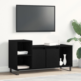 Mueble de TV  Negro Roble 100x35x55 cm Madera elaborada