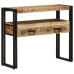 Mesas Auxiliares  Negras 90x33x75 cm de Madera Maciza de Mango y Metal