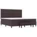 Cama con Box Spring  con Colchón y Banco Marrón Oscuro 200x200 cm Tela
