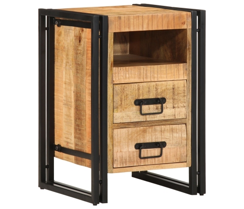 Cabinete de Noche  40x40x59 cm Madera Maciza Rugosa de Mango
