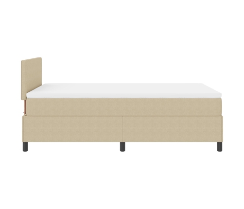 Cama con Box Spring con Colchón Verde Claro Gris 120x200 cm Tela de Corduroy