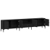 mueble de TV  con cajón negro de roble 200x25x44 cm de madera elaborada