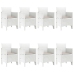 Conjunto de Comedor Jardín de 9 Piezas con Cojines, Ratán Blanco