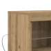 Aparador  con luces LED de roble artesanal 81x37x67 cm