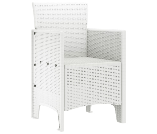 Silla de Jardín Conjunto de 2 Blanco Estilo de Ratán Plástico
