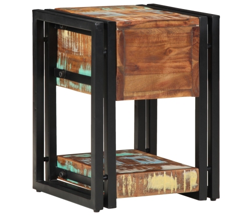 Mesita de Noche  40x40x40 cm de Madera Maciza Recuperada