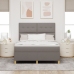 Cama con somier y colchón  Taupe 140x200 cm Tela