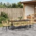 Conjunto de Comedor de Jardín de 9 Piezas Marrón Poliratán