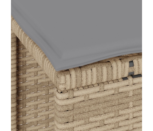 Conjunto de Comedor de Jardín de 3 Piezas con Cojines Beige de Ratán Polímero y Acacia