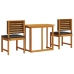 Conjunto de Comedor de Jardín de 3 Piezas  de Madera Maciza de Acacia