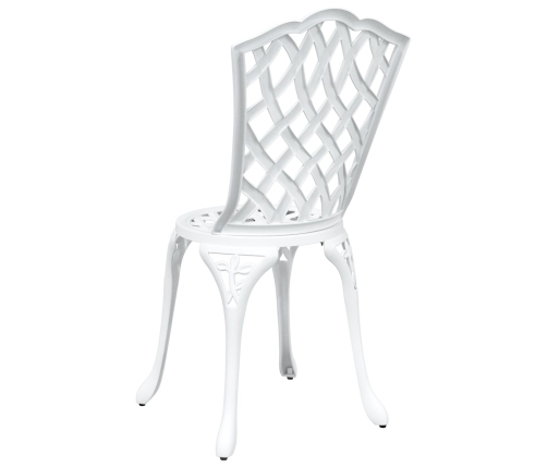 Sillas de jardín  2 pcs de aluminio fundido blanco
