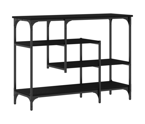 Mesa Consola  Negra de Roble 100x35x75 cm de Madera Engineered y Acero