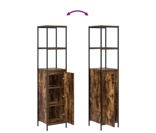 Conjunto de muebles de baño de 3 piezas en roble ahumado y madera elaborada