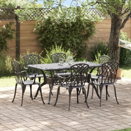 Set de 4 Negro Aluminio Fundido Grande Inlays Decorativos