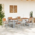 Sillas de Jardín Apilables  6 pcs Gris de Acero y Madera Maciza de Acacia