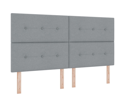 Cama con Box Spring  con Colchón Gris Claro Super King Tela