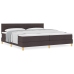 Cama con Box Spring  con Colchón Marrón Oscuro 200x200 cm Tela