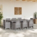 Juego de comedor de jardín de 9 piezas con cojines Gris claro Poliratán