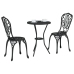 Set de Bistro de Jardín de 3 Piezas  en Aluminio Fundido Negro