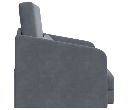 Sofá Cama  2-en-1 Gris Oscuro 65x80x83 cm Terciopelo