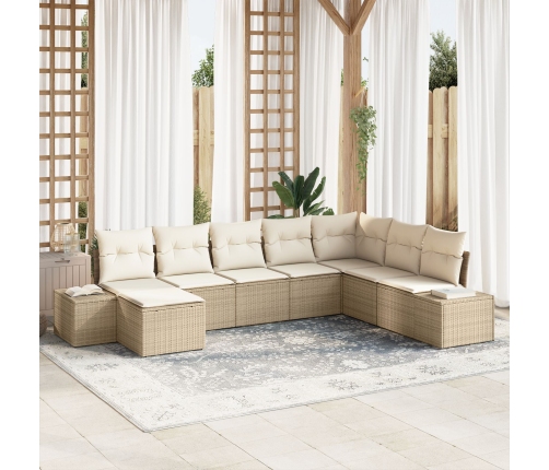 Conjunto de Sofá de Jardín  Juego de 8 Beige y crema