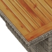 Conjunto de Comedor Jardín de 5 Piezas con Cojines Gris Ratán de Poliéster Acacia