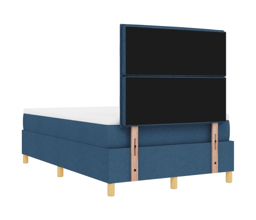 Cama con Sommier y Banco Azul 120x200 cm Tela