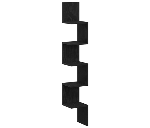 Estante de esquina  Negro Roble 20x20x127,5 cm Madera Elaborada
